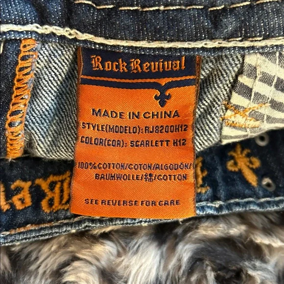 Rock Revival 30 Blue Denim Shorts with White Stitching - Picture 12 of 16